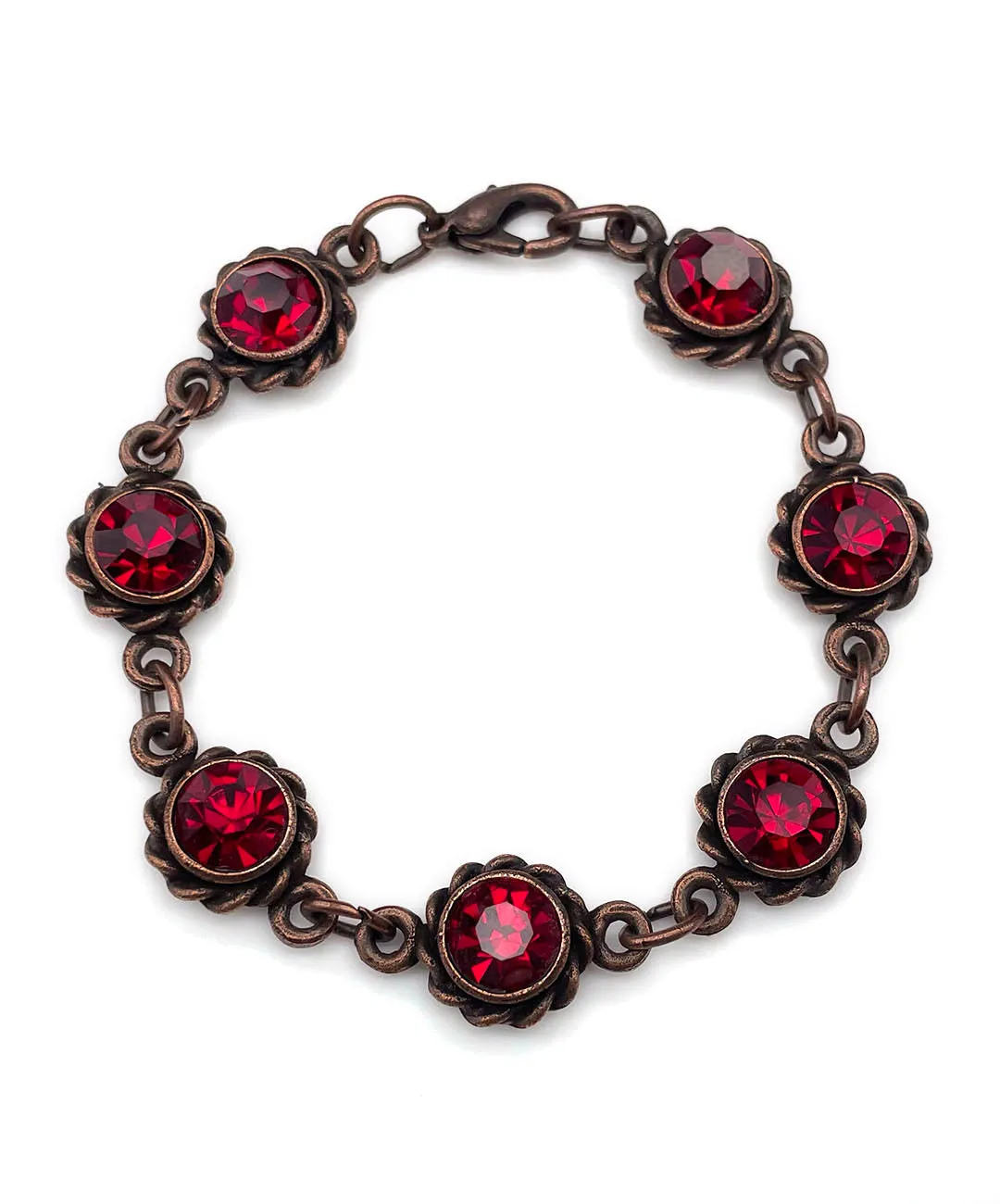 【UK買付】ヴィンテージ ガーネットレッド ガラス ブレスレット/Vintage Garnet Red Glass Bracelet