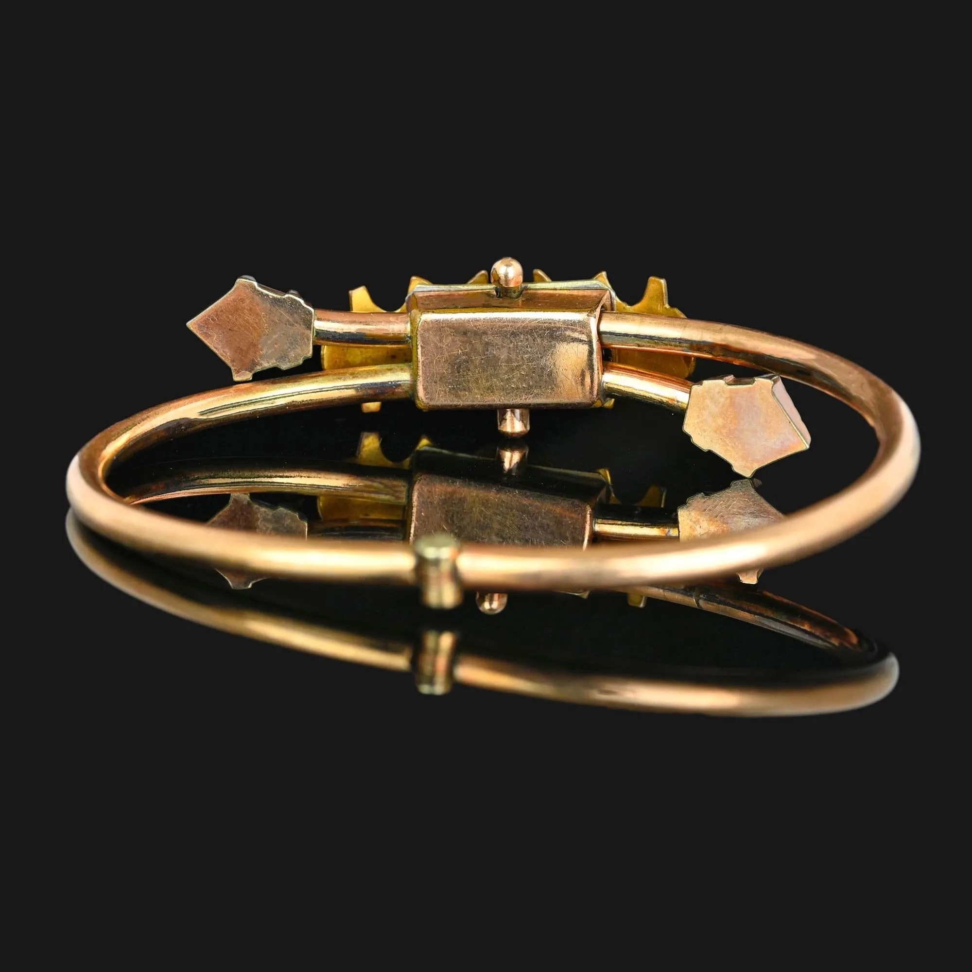 Victorian Wedding Bandle Bracelet w Garnet and Pearls