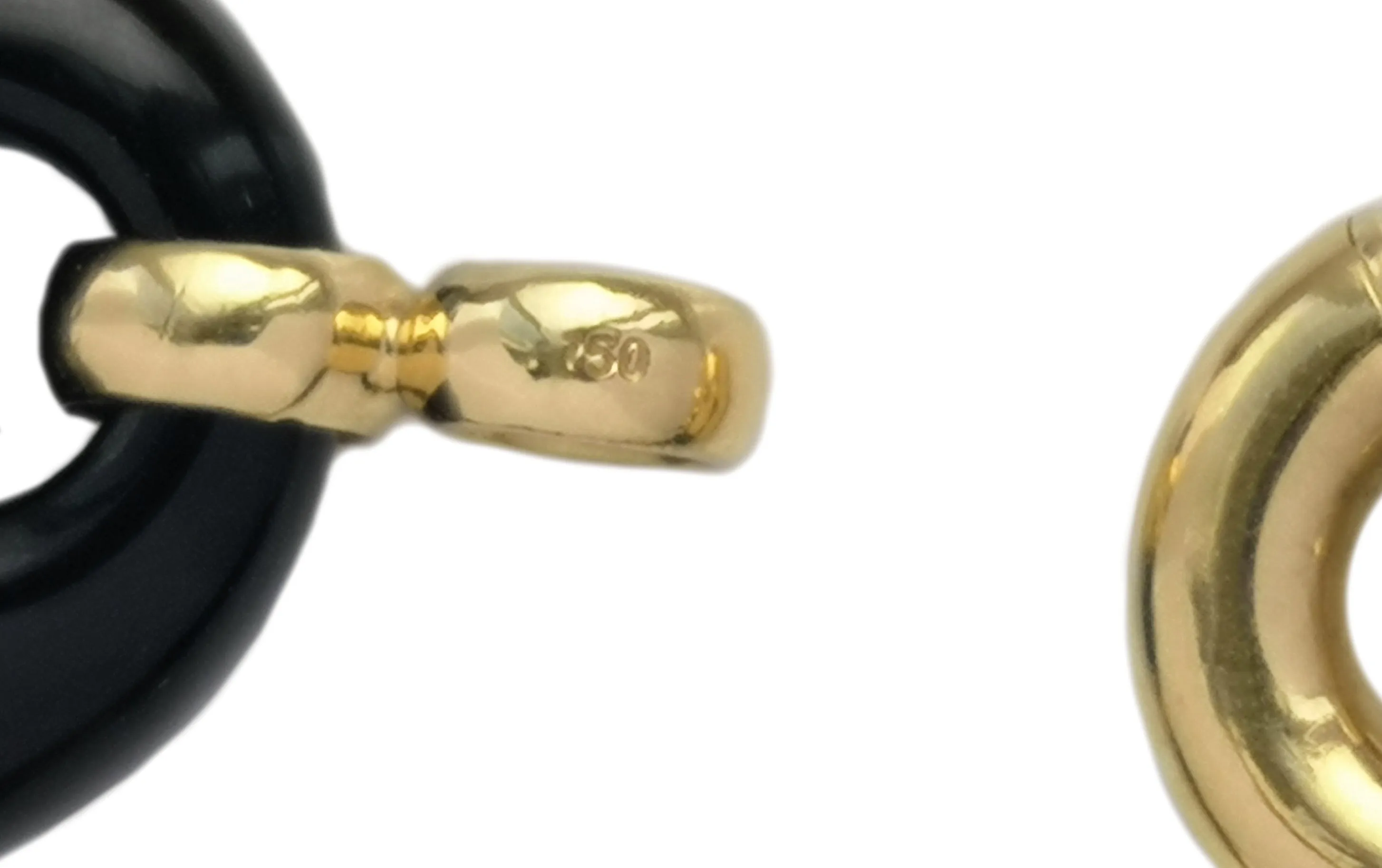 Vintage 1980s Onyx Puffed Anchor Mariner Link Bracelet 18k Gold