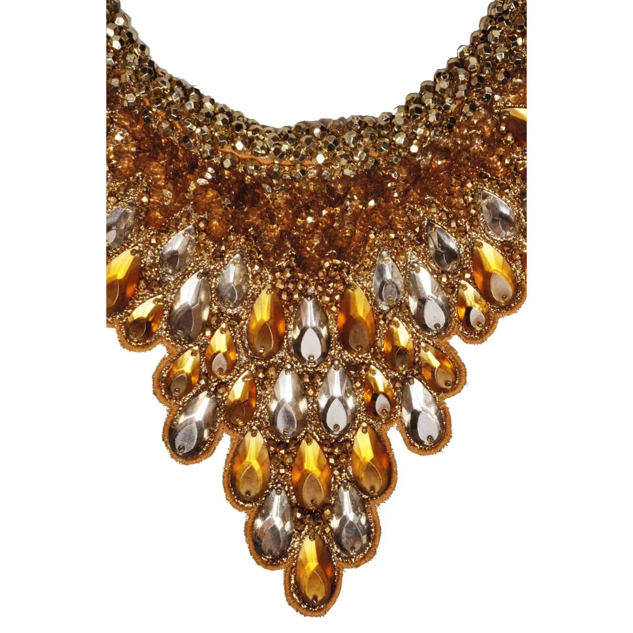 Vintage 60s Topaz Rhinestone Bib - Neck Piece - Necklace