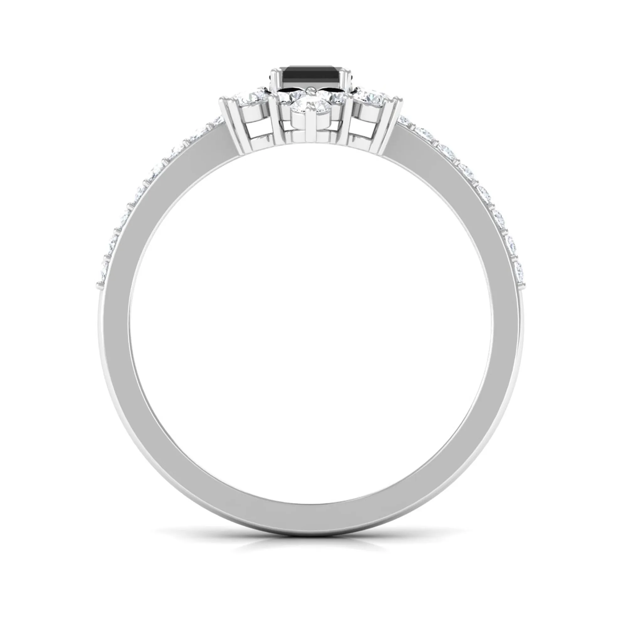 Vintage Inspired Black Spinel and Diamond Ring