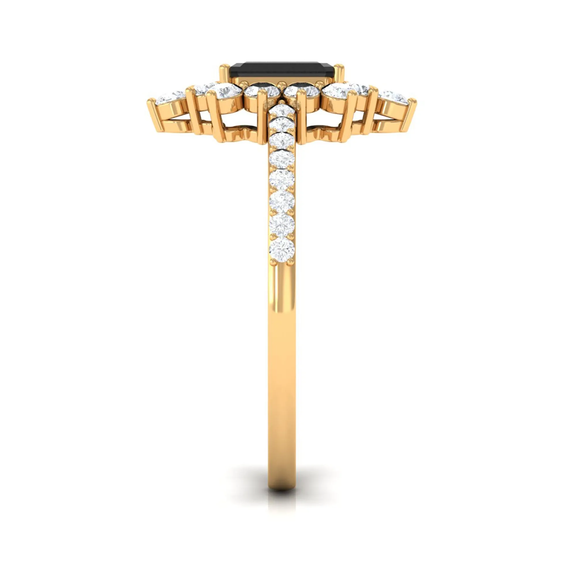 Vintage Inspired Black Spinel and Diamond Ring
