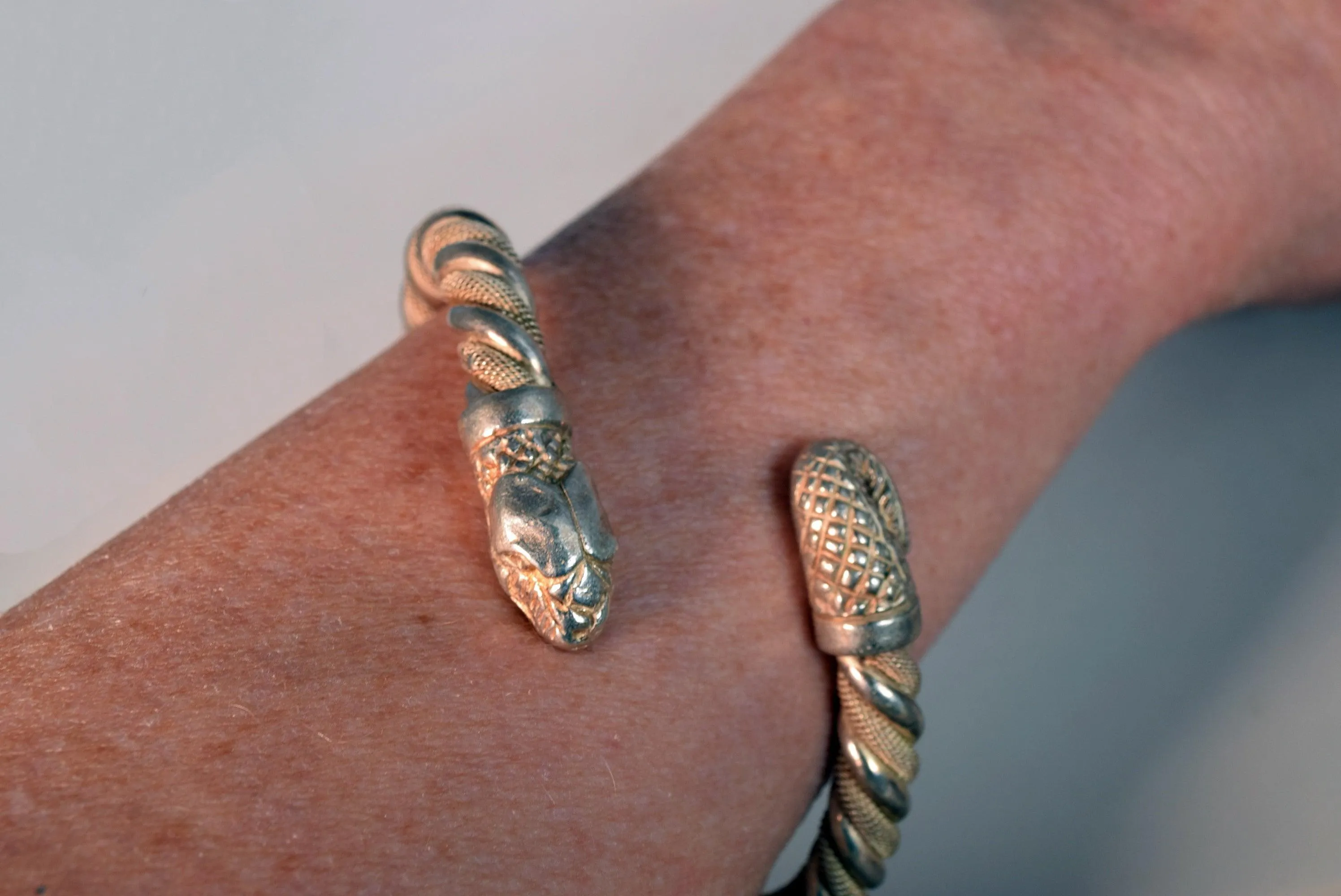 Vintage Silver Italian Snake Bypass Bracelet