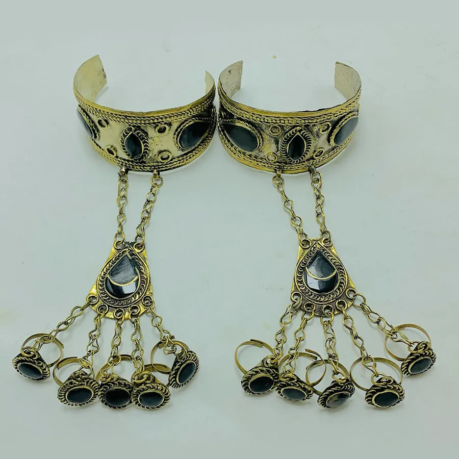 Vintage Slave Bracelet Hand Chain With Rings