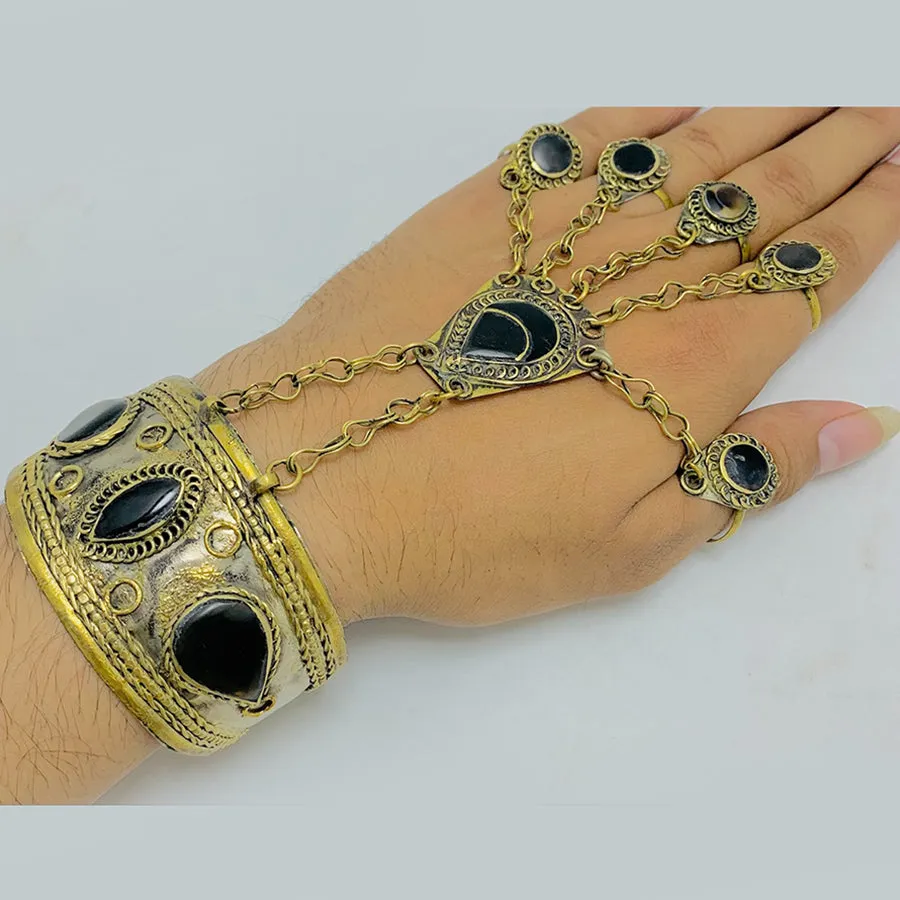 Vintage Slave Bracelet Hand Chain With Rings