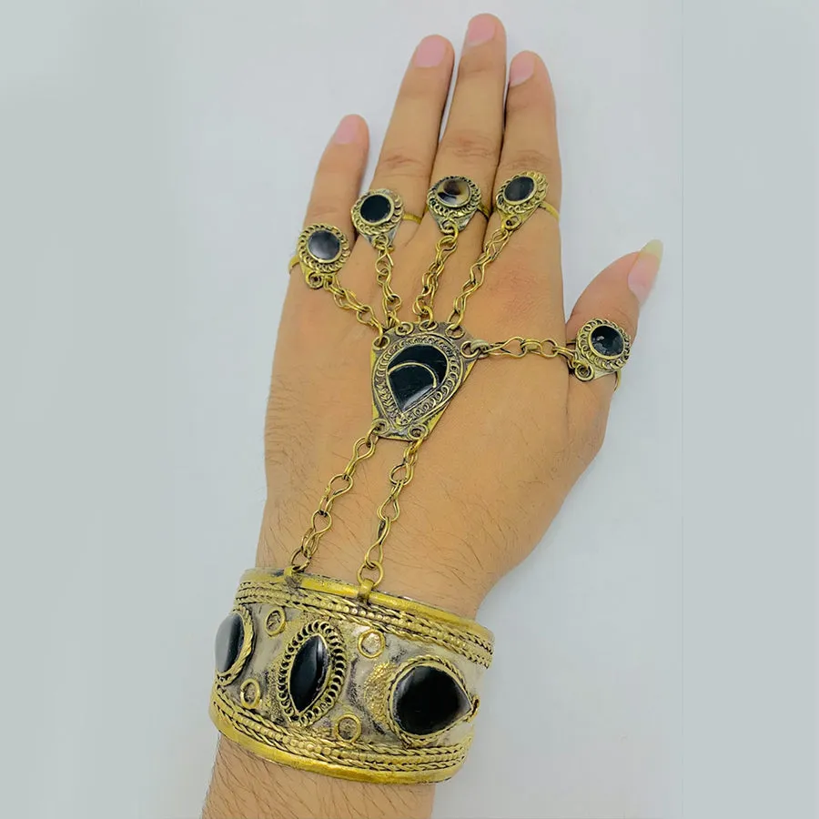 Vintage Slave Bracelet Hand Chain With Rings