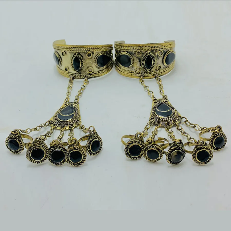 Vintage Slave Bracelet Hand Chain With Rings