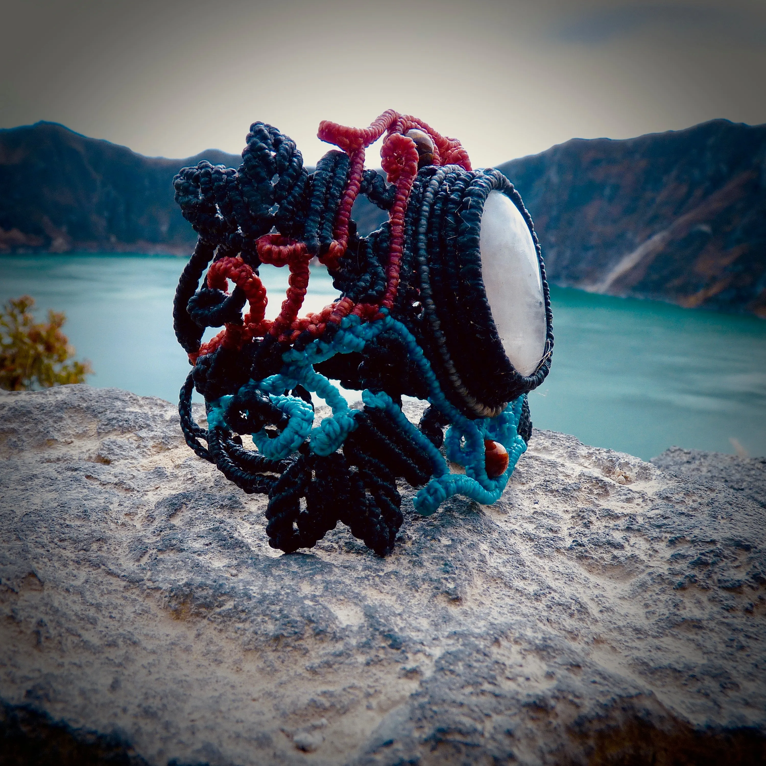 White labradorite or moonstone bracelet (unique design)