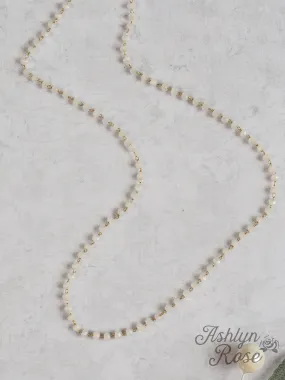White Out On A Night Out White And Gold Beaded Necklace