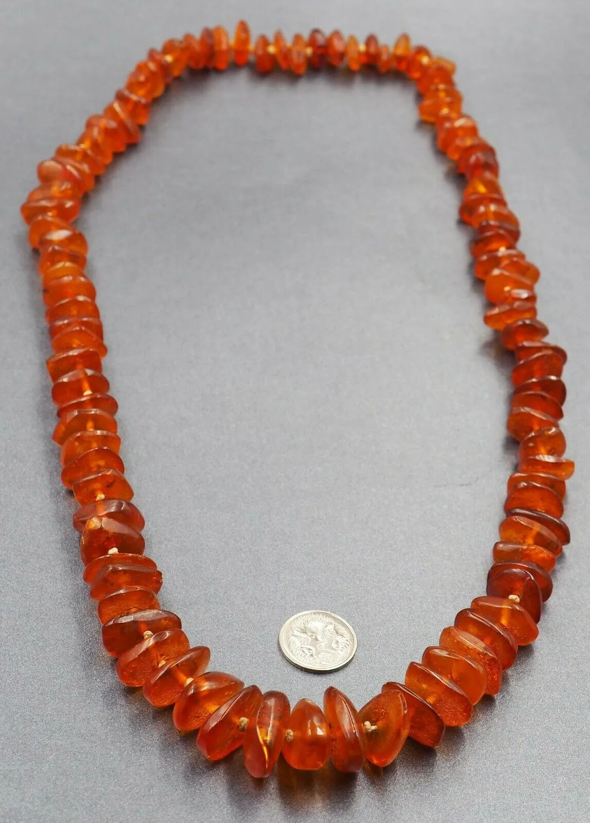 Womens Amber Necklace Strand Fine Jewellery Graduating Amber Gemstones