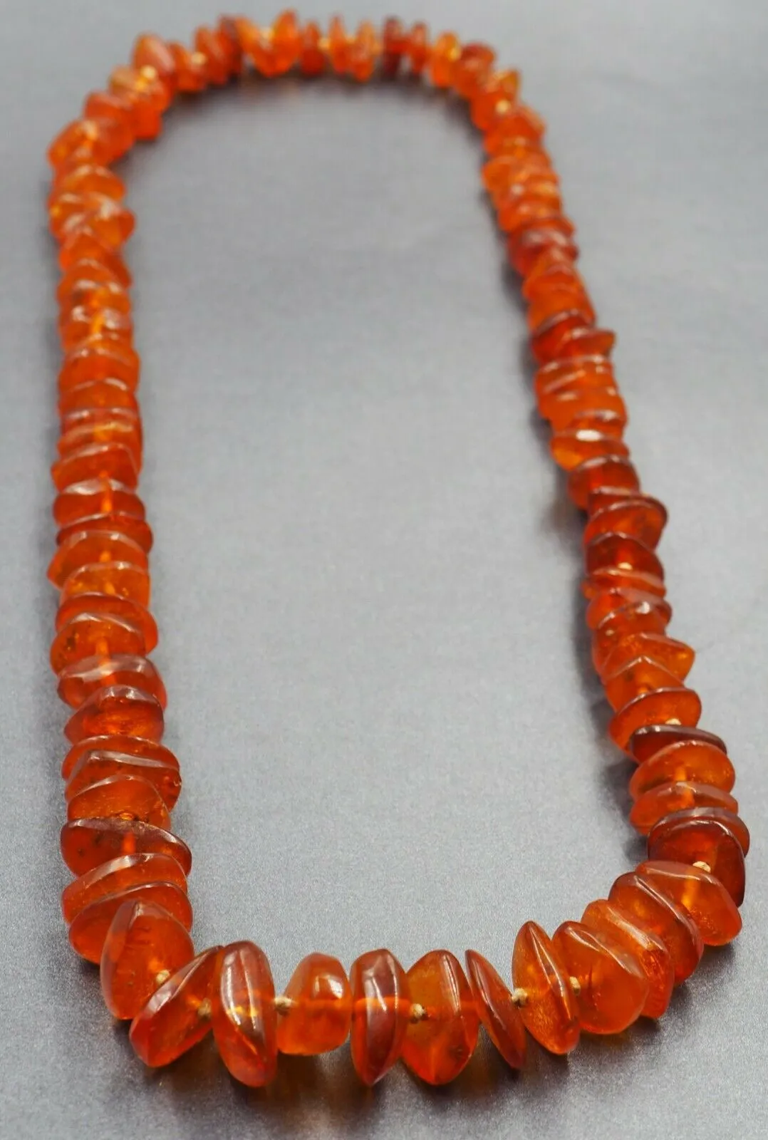Womens Amber Necklace Strand Fine Jewellery Graduating Amber Gemstones