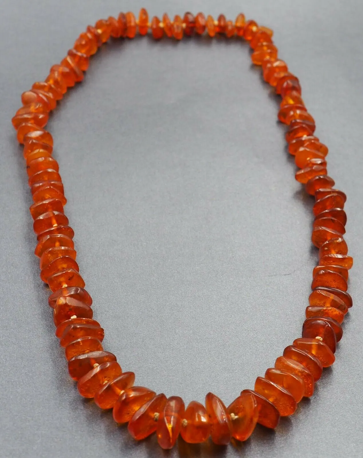 Womens Amber Necklace Strand Fine Jewellery Graduating Amber Gemstones