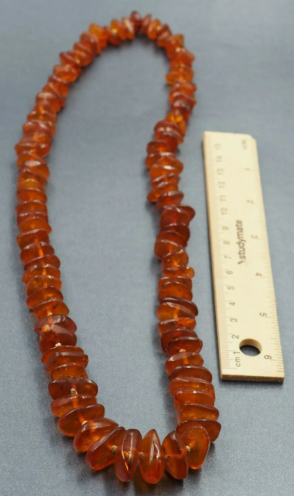 Womens Amber Necklace Strand Fine Jewellery Graduating Amber Gemstones