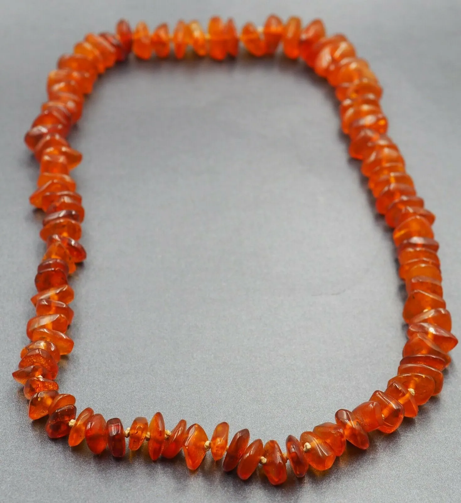 Womens Amber Necklace Strand Fine Jewellery Graduating Amber Gemstones