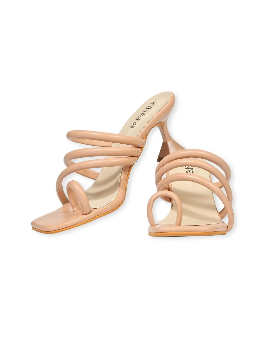 Women's Pink Multi-Strap Pencil Heels