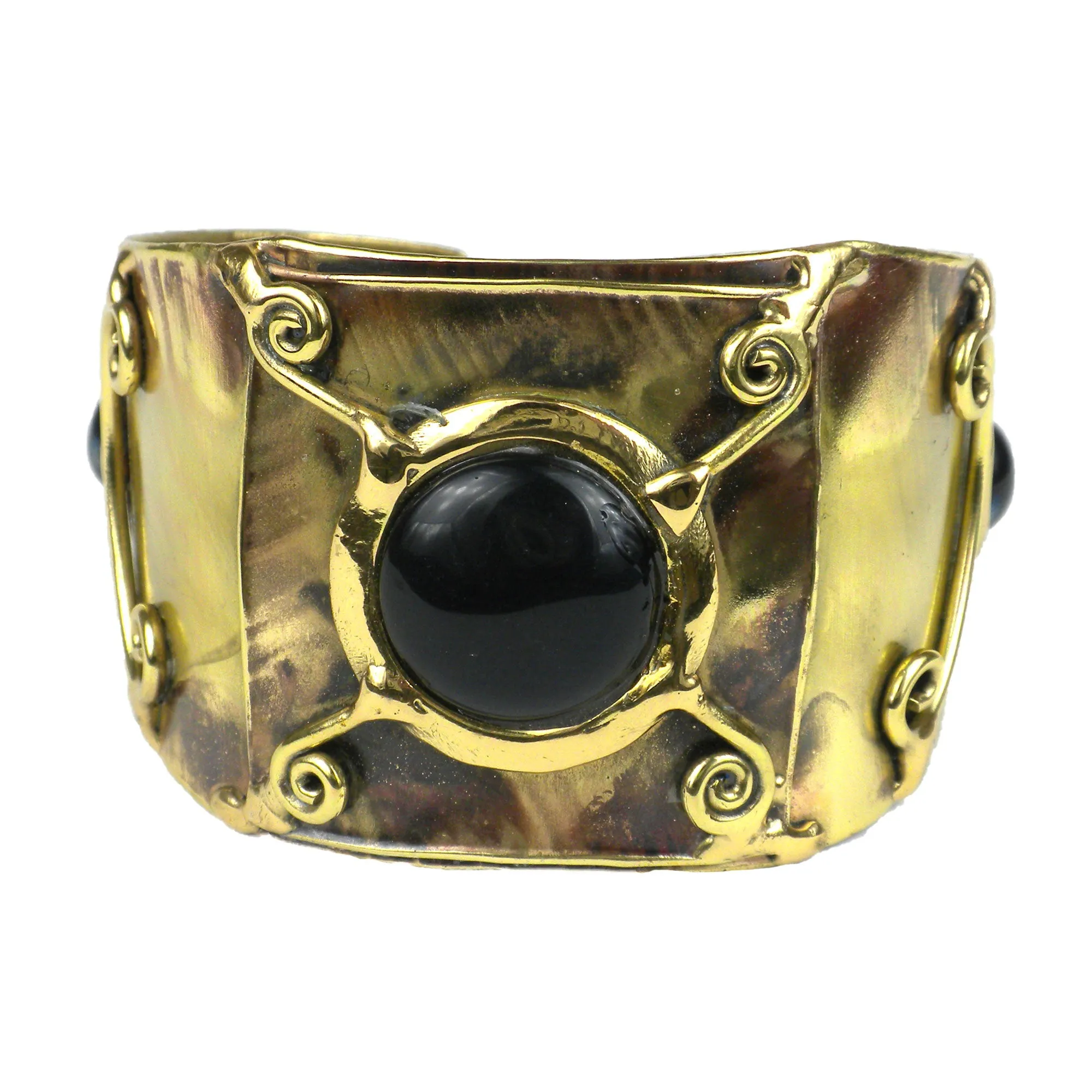 X Squared Onyx Cuff Brass Images