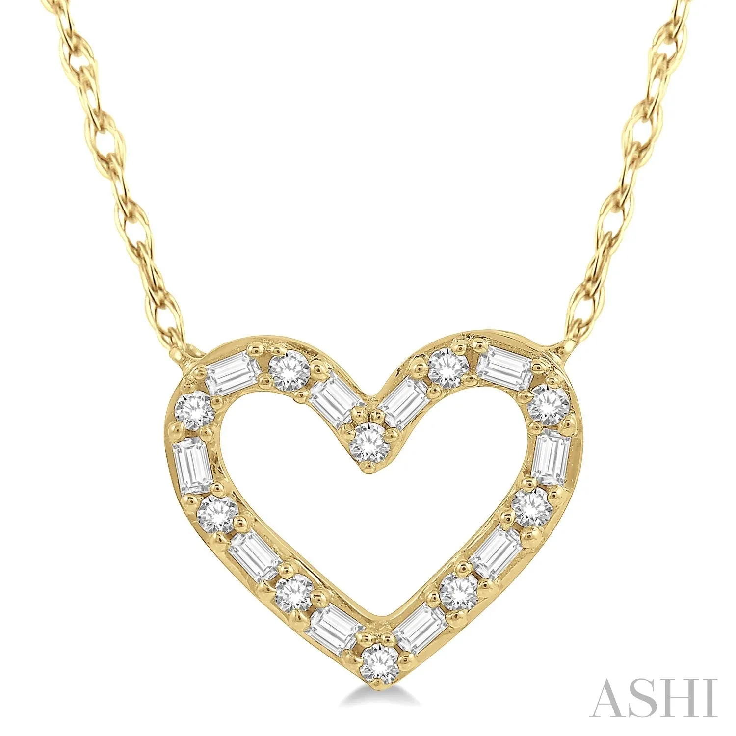 Yellow Gold Diamond Heart Necklace
