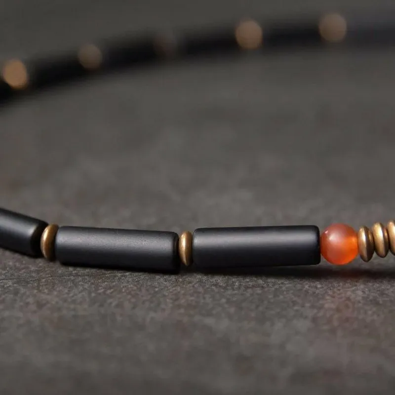 Zen Healing Black Onyx & Copper Beaded Bracelet
