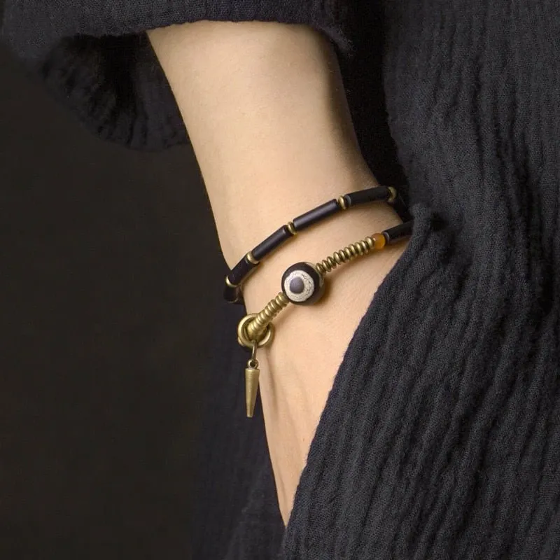 Zen Healing Black Onyx & Copper Beaded Bracelet