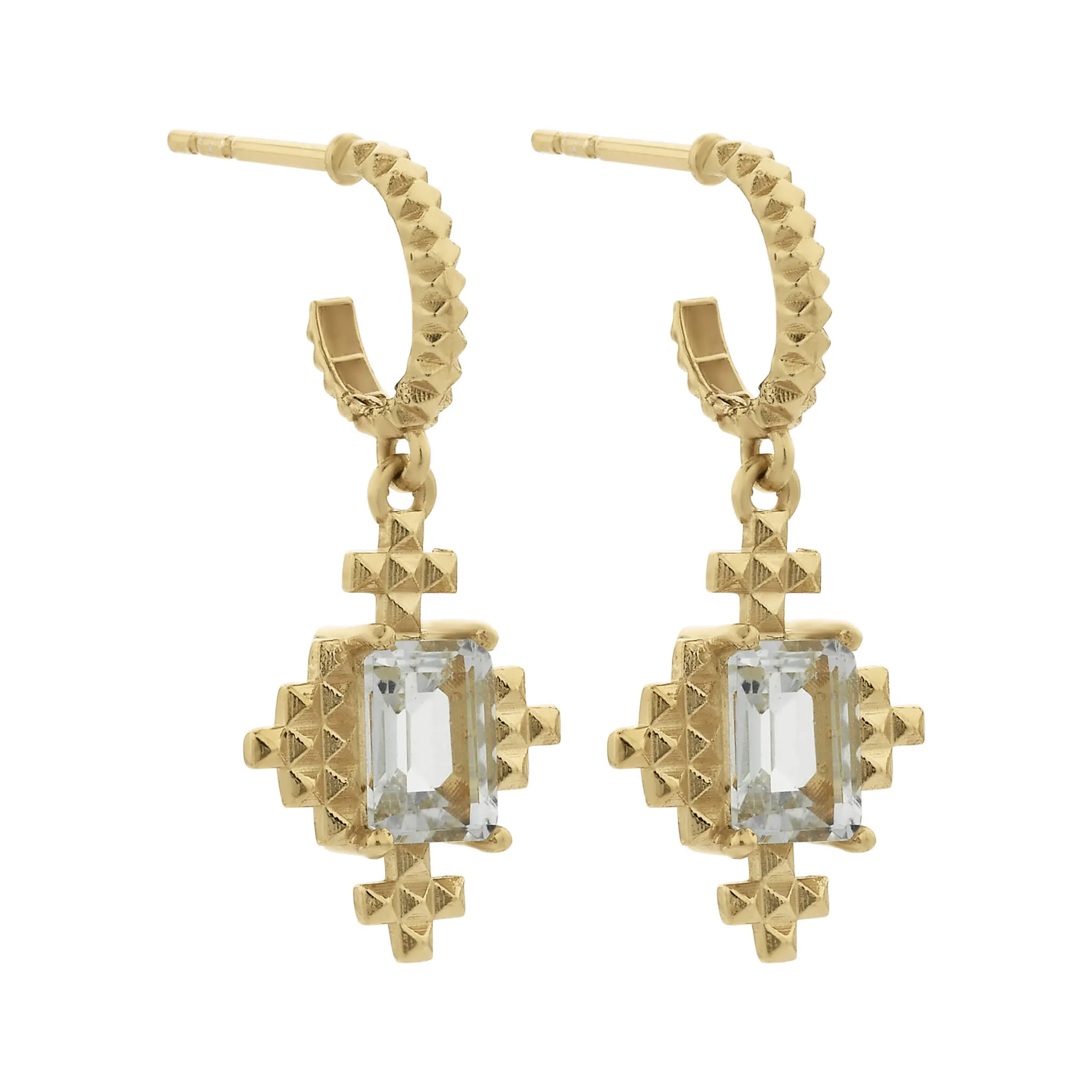Zoe & Morgan Reya Earrings - Gold Plated & White Topaz