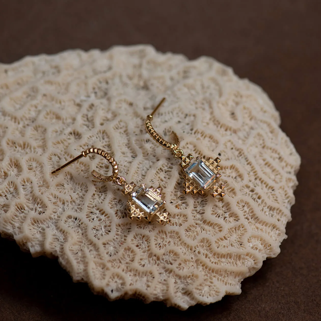 Zoe & Morgan Reya Earrings - Gold Plated & White Topaz