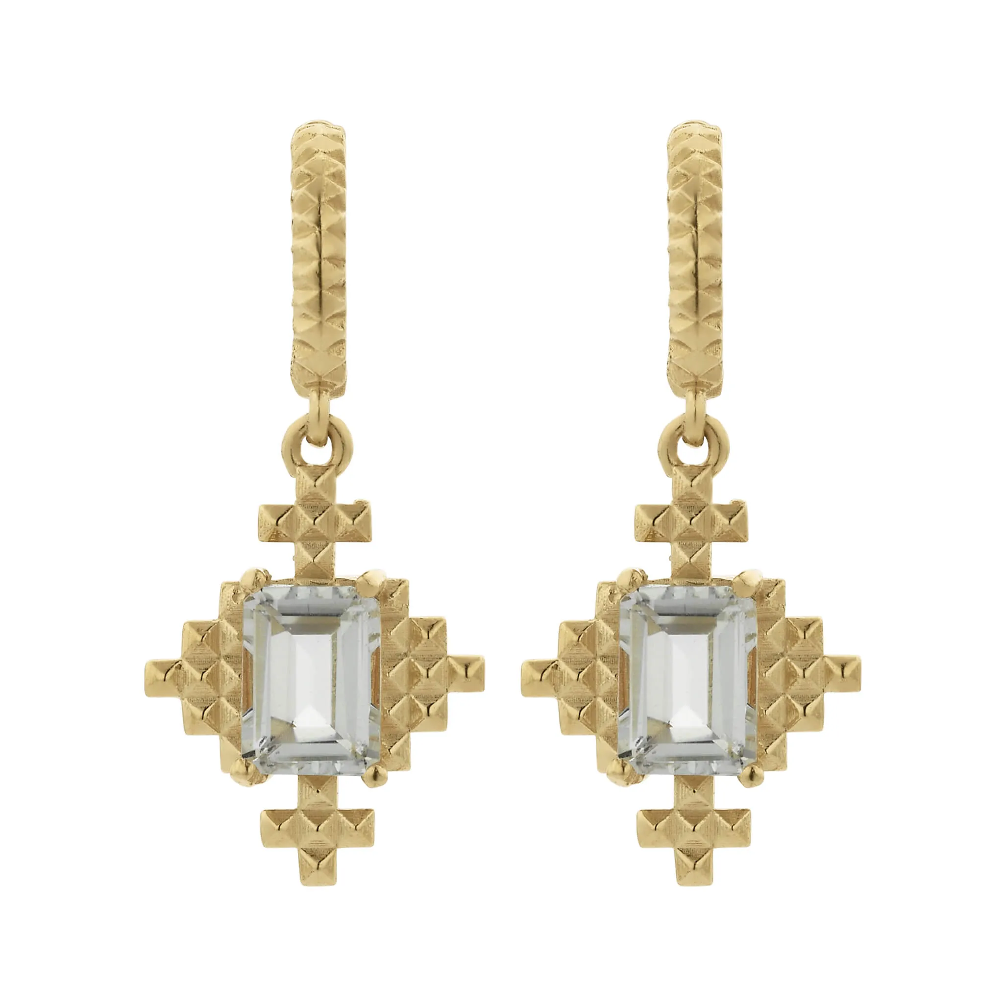 Zoe & Morgan Reya Earrings - Gold Plated & White Topaz
